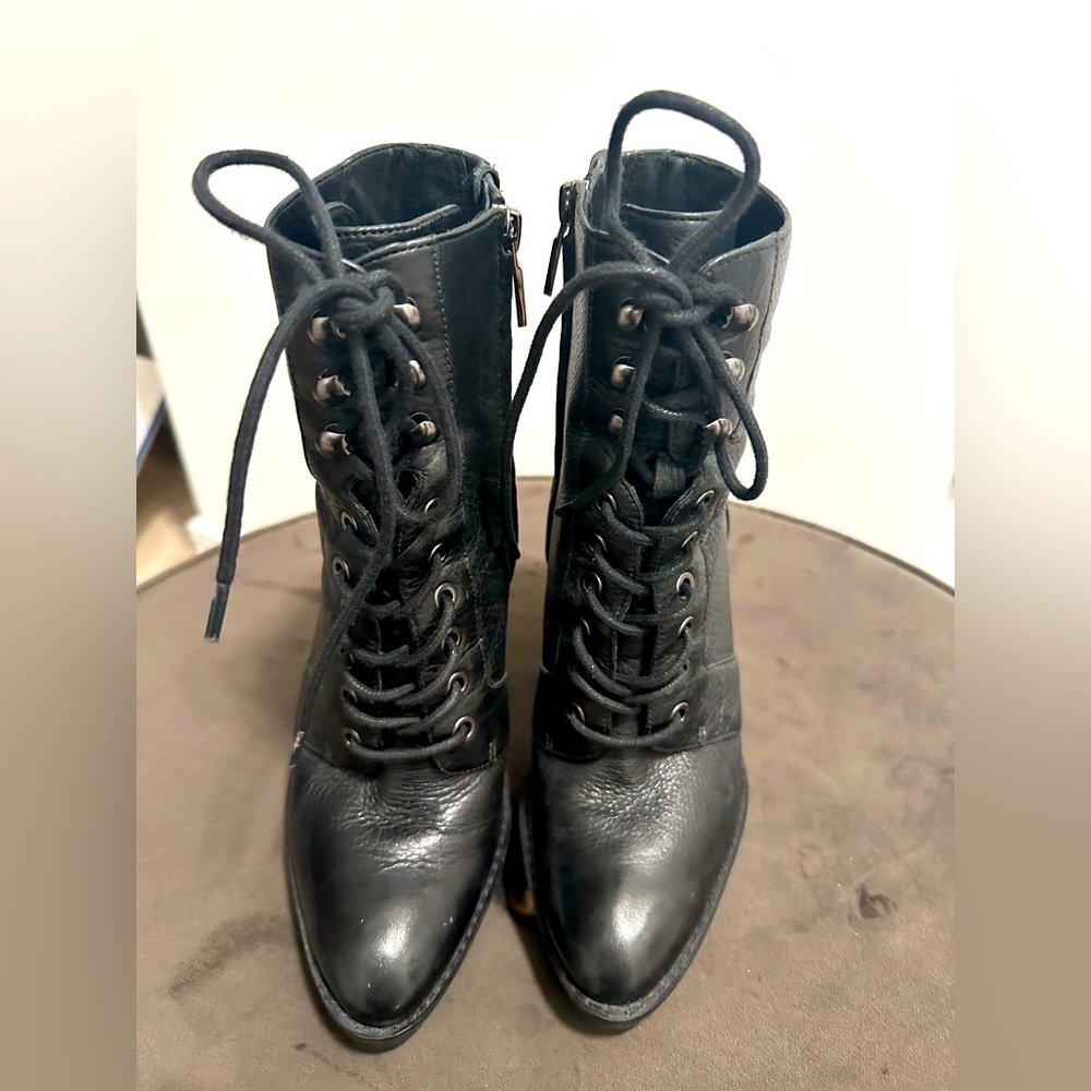 Kenneth Cole Leather Lace-Up Booties